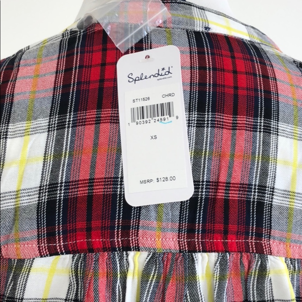 Splendid Checkered Ruffle Top - Picture 7 of 7